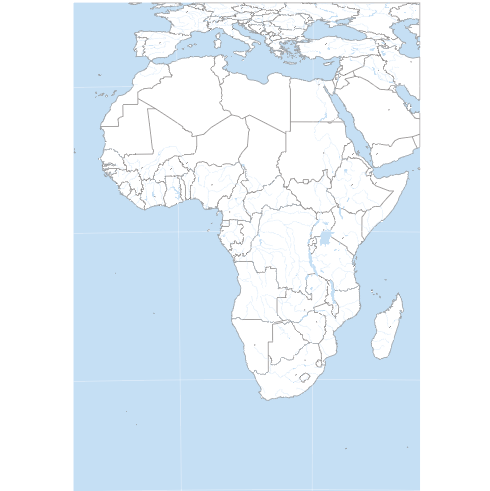Fond de carte de l'Afrique, projection d'Albers.