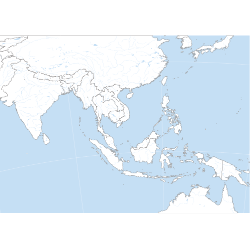 Fond de carte de l'Asie du Sud-Est, projection équidistante conique.