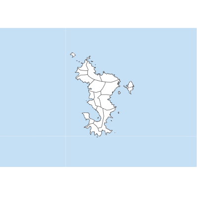 Fond de carte de Mayotte, projection transverse de Mercator.