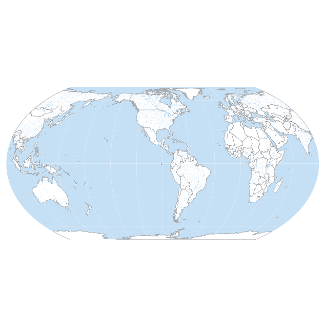 Fond de carte du Monde, projection Equal Earth.