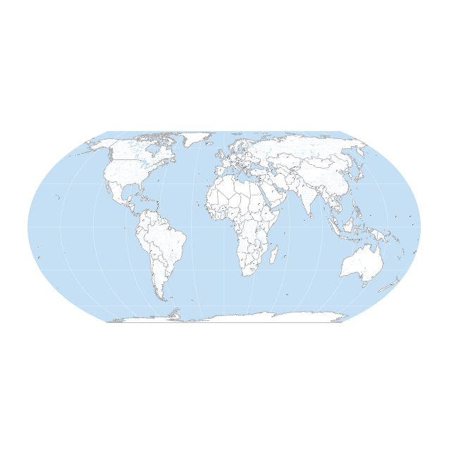 Fond de carte du Monde, projection Equal Earth.