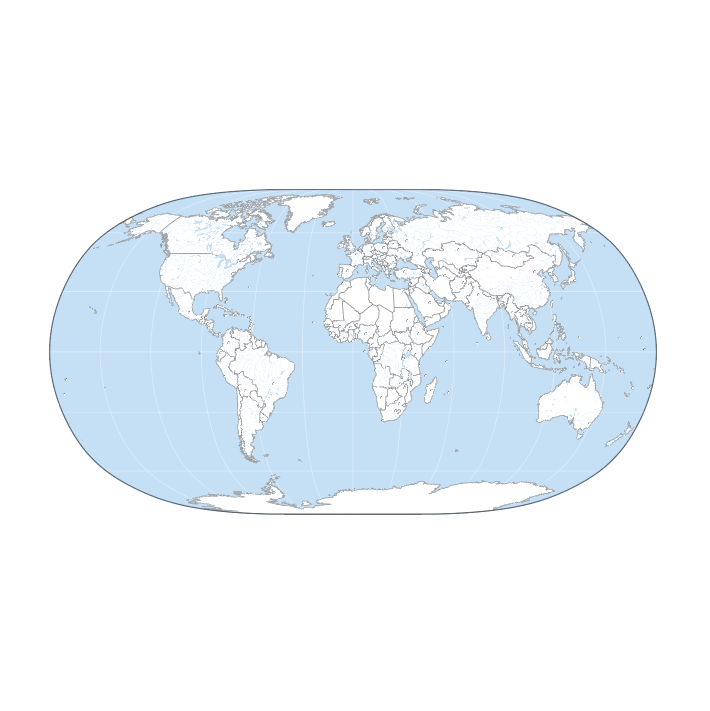 Fond de carte du Monde, projection Natural Earth II.
