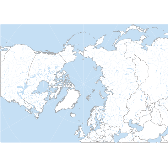 Fond de carte de l'Arctique, projection stéréographique.